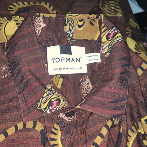 Topman tigerprint button up sz M - Picture 10 of 10